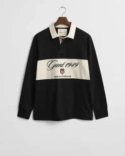 Gant miesten paita Blocked Heavy Rugger, musta
