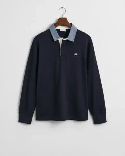 Gant Miesten Paita, CHAMBRAY HEAVY RUGGER Tummansininen
