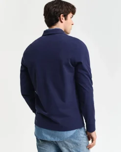 Gant miesten paita, REG SHIELD LS PIQUE RUGGER Tummansininen