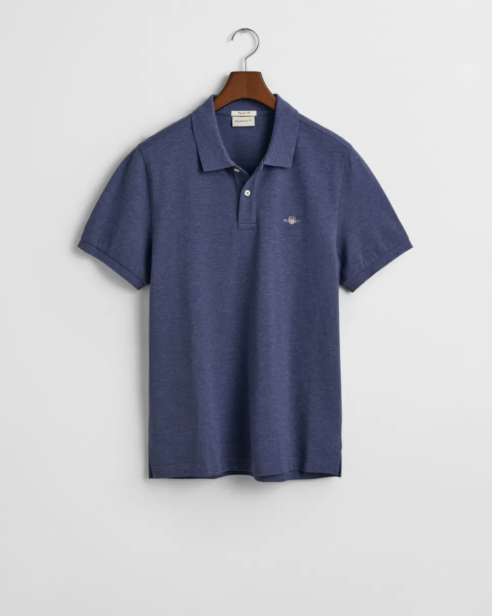 Gant Miesten Pikeepaita, REG SHIELD SS PIQUE Indigo