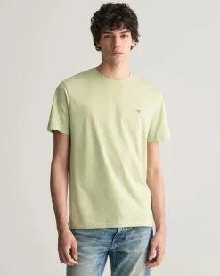 Gant Miesten T-Paita, REG SHELD SS T-SHIRT Vihreä