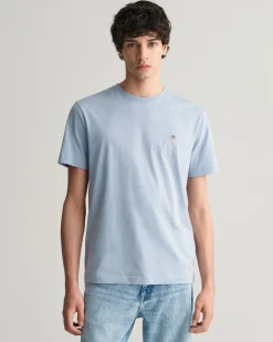 Gant Miesten T-Paita, REG SHIELD SS T-SHIRT Vaaleansininen