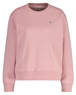 Gant Naisten Collegepaita, SHIELD C-NECK SWEAT Vaaleanpunainen