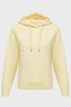 Gant Naisten Huppari, REG TONAL SHIELD HOODIE Keltainen