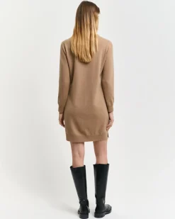 Gant naisten mekko, SUPERFINE LAMBSWOOL DRESS Vaalea Beige
