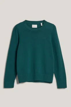 Gant Naisten Neule, CLASSIC COTTON C-NECK Tummanvihreä