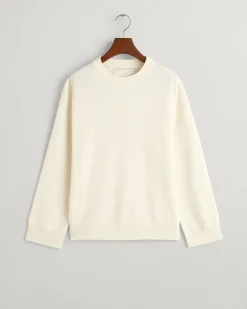 Gant Naisten Neulepusero, SUPERFINE LAMBSWOOL C-NECK Luonnonvalkoinen