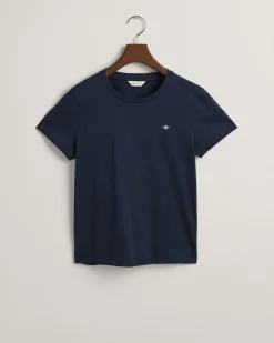 Gant naisten t-paita, REG SHIELD SS T-SHIRT Tummansininen