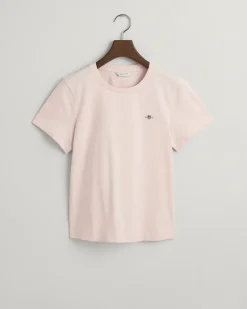 Gant naisten t-paita, REG SHIELD SS T-SHIRT Vaaleanpunainen