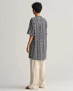 Gant naisten tunika, REL G PATTERN SS TUNIC Sininen Kuosi