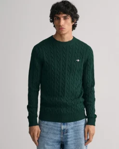 Gant neule, COTTON CABLE Armeijanvihreä
