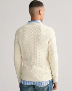 Gant neule, COTTON CABLE Luonnonvalkoinen
