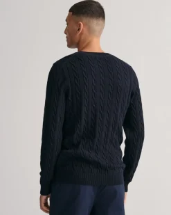 Gant neule, COTTON CABLE Tummansininen