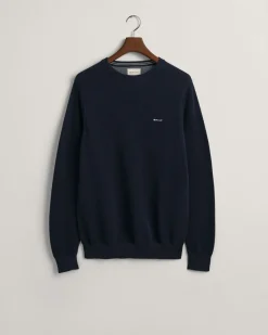 Gant neule, COTTON PIQUE C-NECK Tummansininen