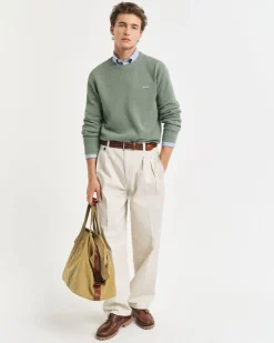 Gant neule, COTTON PIQUE C-NECK Vihreä