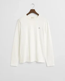 Gant t-paita, REG T LS T-SHIRT Luonnonvalkoinen