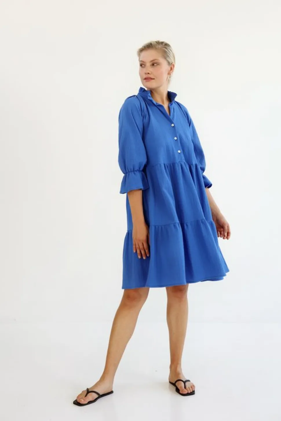 Gauhar naisten mekko, RUFFLE DRESS Sininen