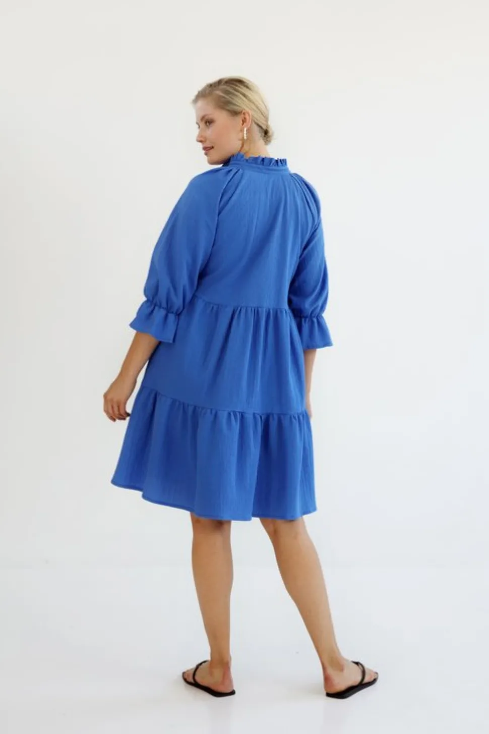 Gauhar naisten mekko, RUFFLE DRESS Sininen