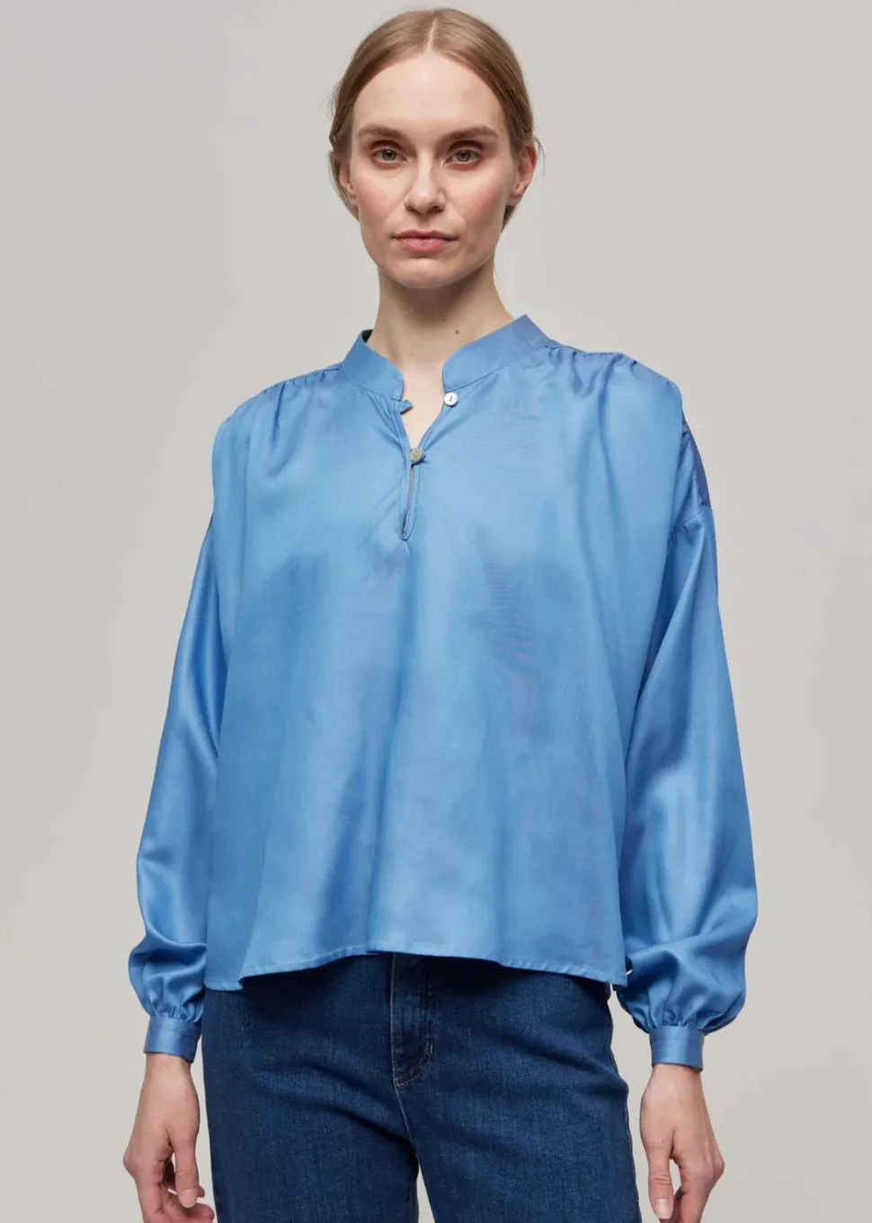 Gauhar naisten paitapusero, MAXLIN SHIRT LIGHT SAPPHIRE Vaaleansininen