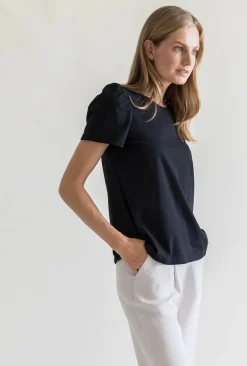 Gauhar Naisten T-Paita, PUFF T-SHIRT BLACK Musta