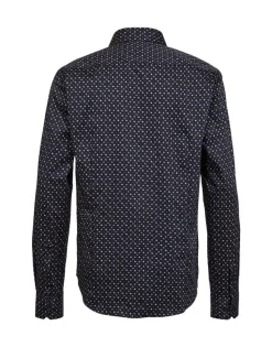 Gino marcello miesten kauluspaita, GINO MARCELLO MICRO PRINT SHIRT Sininen Kuosi