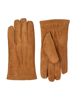 Hestra unisex käsineet ARTHUR SUEDE GLOVE WOOL LINING, konjakinruskea