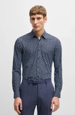 Hugo Boss miesten kauluspaita, P-ROAN PERFORMANCE SHIRT Sininen Kuosi