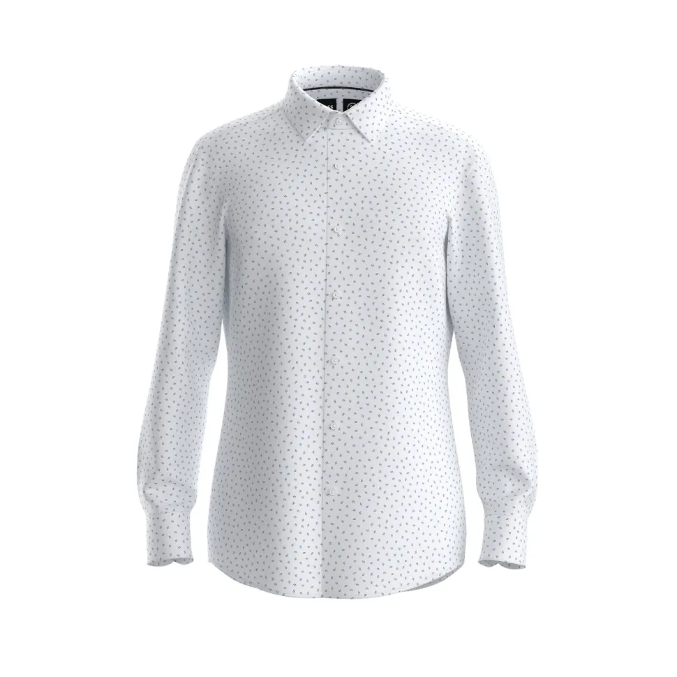 Hugo Boss miesten kauluspaita, P-HANK PERFORMANCE STRECH PRINT Valkopohjainen Kuosi