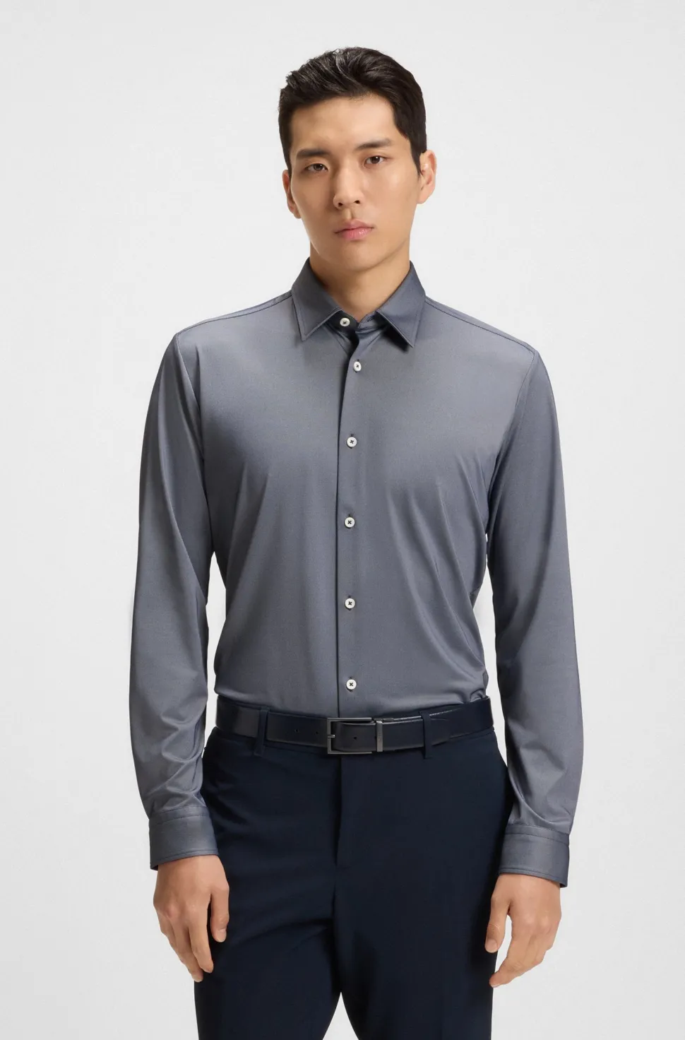 Hugo Boss miesten kauluspaita, P-ROAN PERFORMANCE STRECH OXFORD Sininen Kuosi