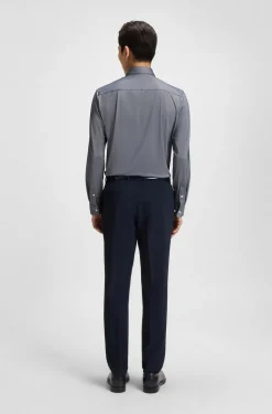 Hugo Boss miesten kauluspaita, P-ROAN PERFORMANCE STRECH OXFORD Sininen Kuosi