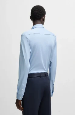 Hugo Boss miesten kauluspaita, P-ROAN PERFORMANCE STRECH OXFORD Keskisininen