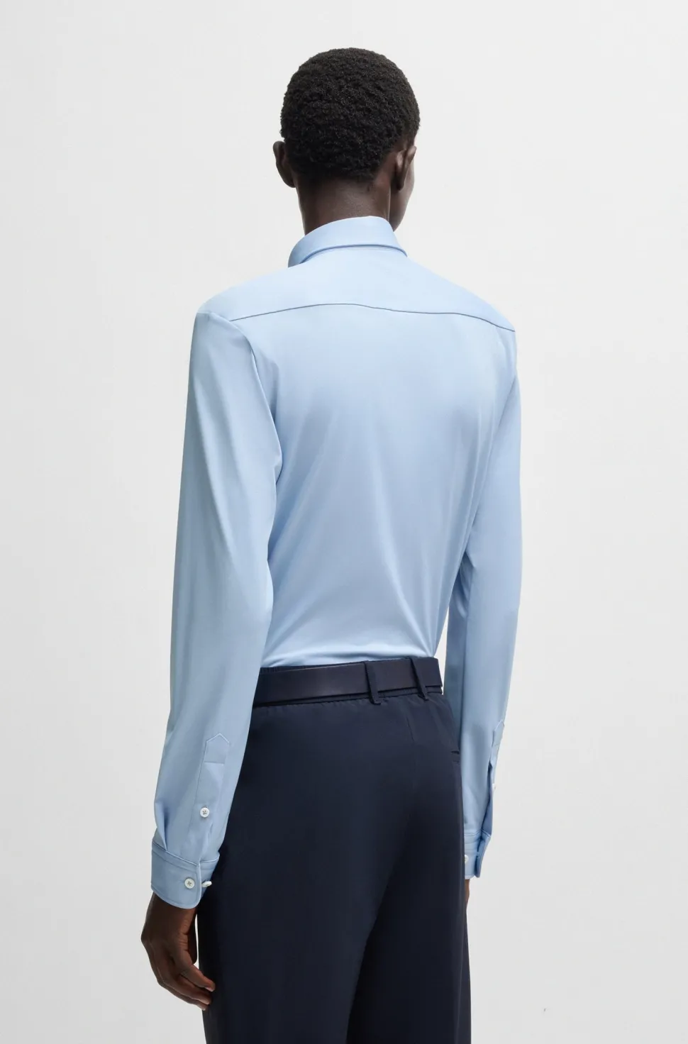 Hugo Boss miesten kauluspaita, P-ROAN PERFORMANCE STRECH OXFORD Keskisininen