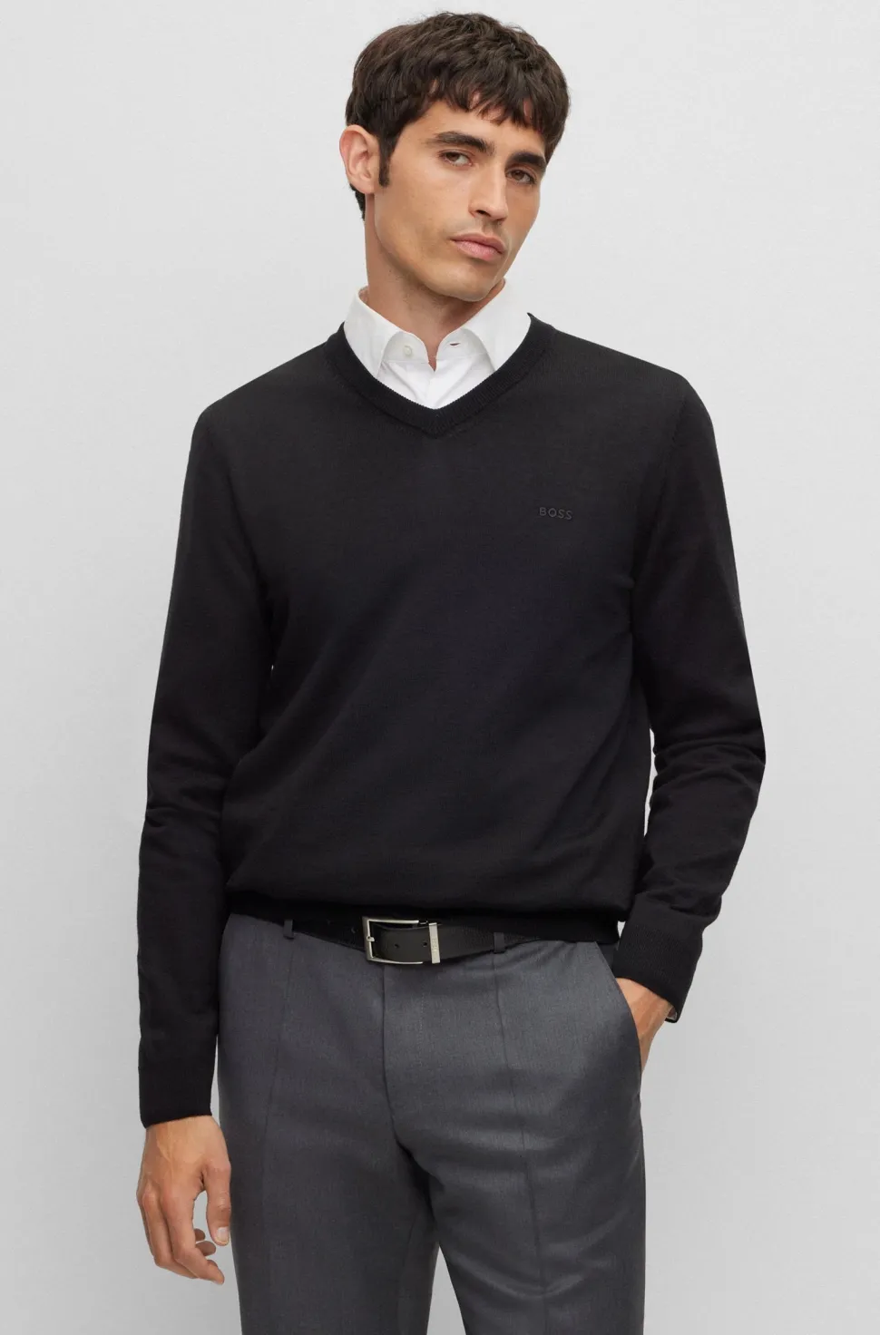 Hugo Boss miesten neule, BARAM-L V REG FIT Musta