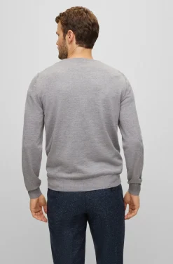 Hugo Boss miesten neule, BARAM-L V REG FIT Keskiharmaa