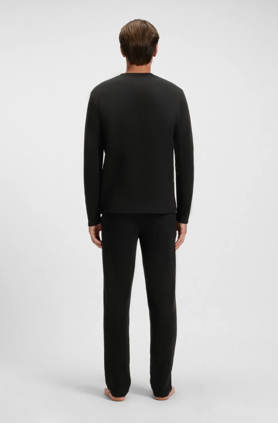 Hugo Boss miesten pyjamapaita WAFFLE LS SHIRT NOS, musta