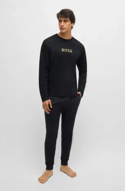Hugo Boss Miesten Pyjamasetti, GIFT LONG SET Musta