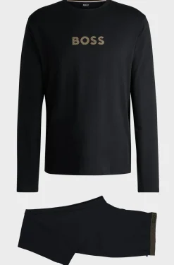 Hugo Boss Miesten Pyjamasetti, GIFT LONG SET Musta