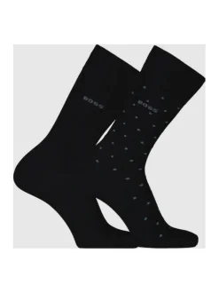 Hugo Boss Miesten Sukat 2-Pack, MINI DOTS Musta