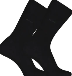 Hugo Boss Miesten Sukat 2-Pack, 2 PACK WOOL Musta