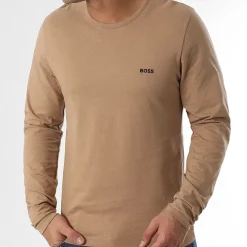 Hugo Boss Miesten T-paita K LS SHIRT CLASSIC Keskiruskea