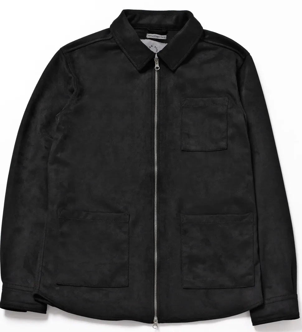 Human Scales miesten paitatakki, RICKARD VEGAN SUEDE OVERSHIRT Musta
