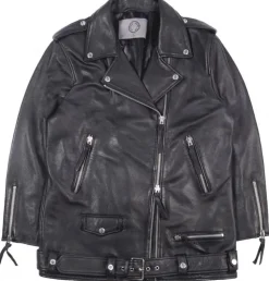 HUMAN SCALES Unisex Oversize Nahkatakki, EMELIE LEATHERJACKET Musta