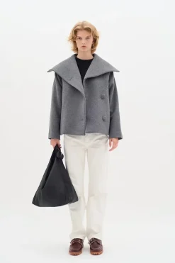 Inwear naisten lyhyt talvitakki, PERRYIW SHORT COAT Granite Melange