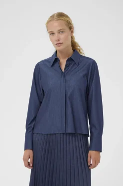 Inwear naisten paitapusero CHERRIEIW SHIRT, Dark Denim