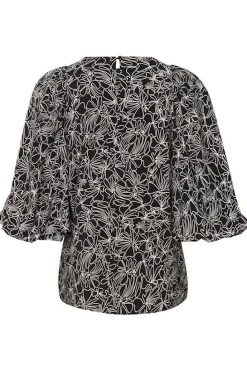 Inwear Naisten Pusero, HARPER BLOUSE Mustavalkoinen