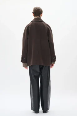 Inwear naisten villakangastakki THORAIW MINONA COAT, Chocolate Brown