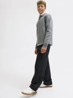 Jack and Jones Junior housut JPSTBILL BAMFORD PLEATED CHINO JNR, musta
