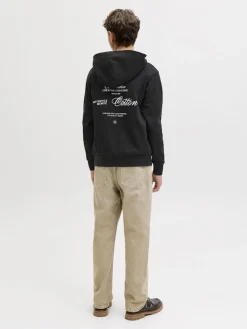 Jack and Jones Junior lasten huppari JJROAR SWEAT HOOD JNR, musta