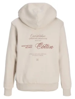Jack and Jones Junior lasten huppari JJROAR SWEAT HOOD JNR, beige
