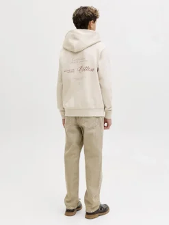 Jack and Jones Junior lasten huppari JJROAR SWEAT HOOD JNR, beige